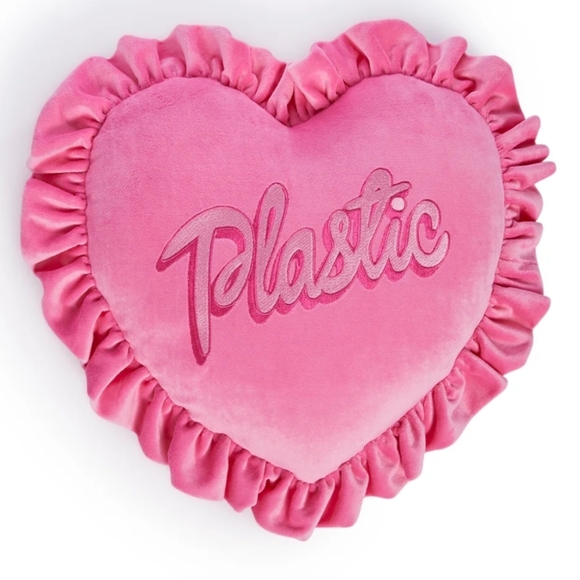 NWT Sold Out Dolls Kill Home- Barbie 'Plastic' Diva Dynasty Pink Heart Pillow - Picture 1 of 5